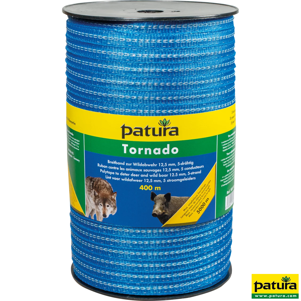 Tornado Breitband 12,5 mm, 400 m Rolle 4 Niro 0,20 mm, 1 Cu 0,30 mm, blau