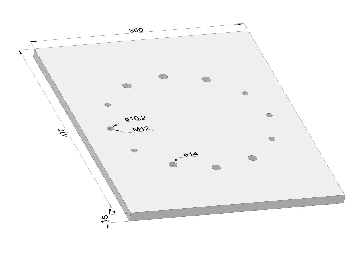 Häner Grundplatte 260-12 Gewinde lang