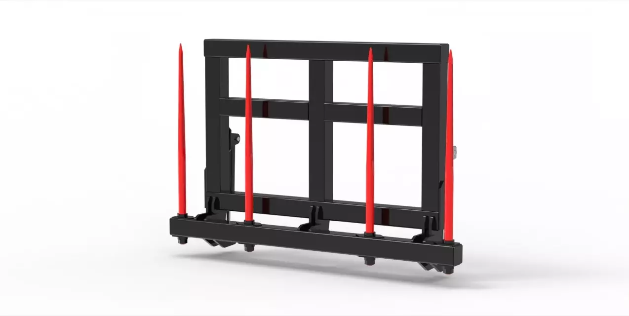 Ballengabel - Ballentransportgabel, hydraulisch klappbar mit 4 Schwerlastzinken - [ Dreipunktaufnahme  ] 