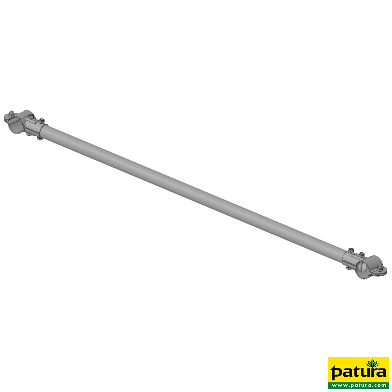 Gitterstab d = 48,3 mm, Länge 1,47 m, mit 2 verstärkten T-Schellen (341213) zum Pferde-Fressgitter modular
