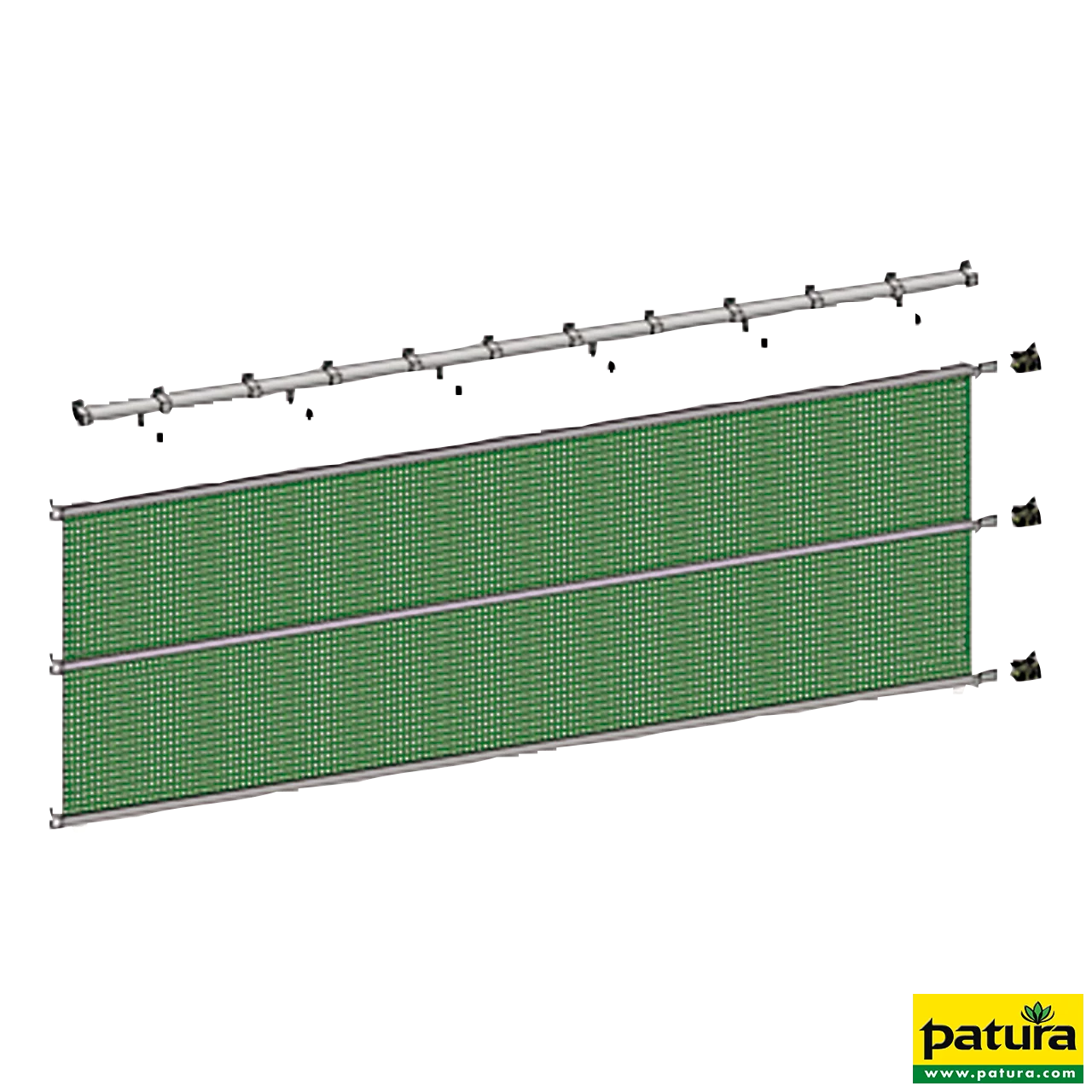 Windschutz-Spannpanele, Höhe 3,30 m, Breite 6,10 m, Ausführung Plane braun SONDERPOSTEN