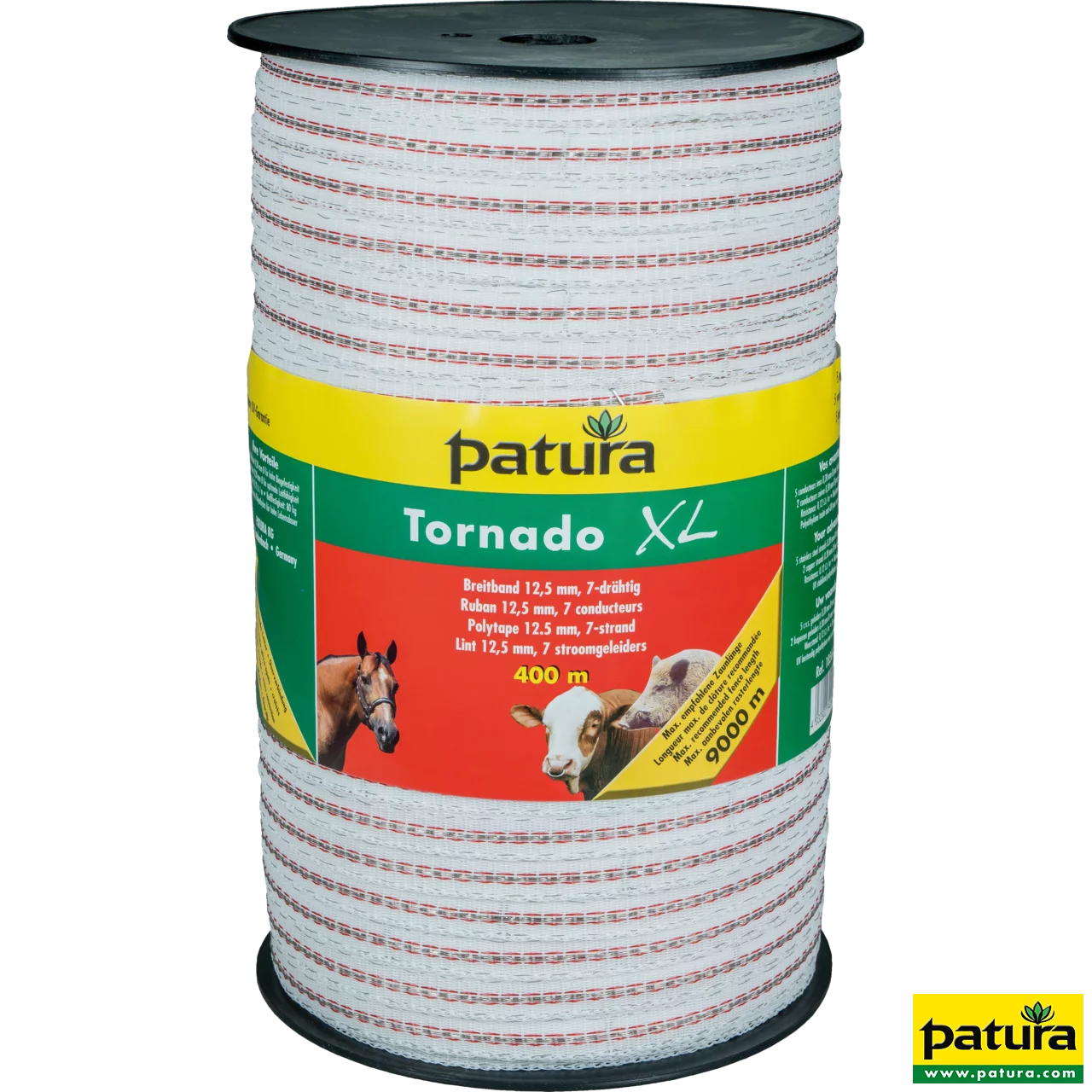 Tornado XL Breitband 12,5mm, 400 m Rolle 5 Niro 0,20 mm, 2 Cu 0,30 mm, weiss-rot