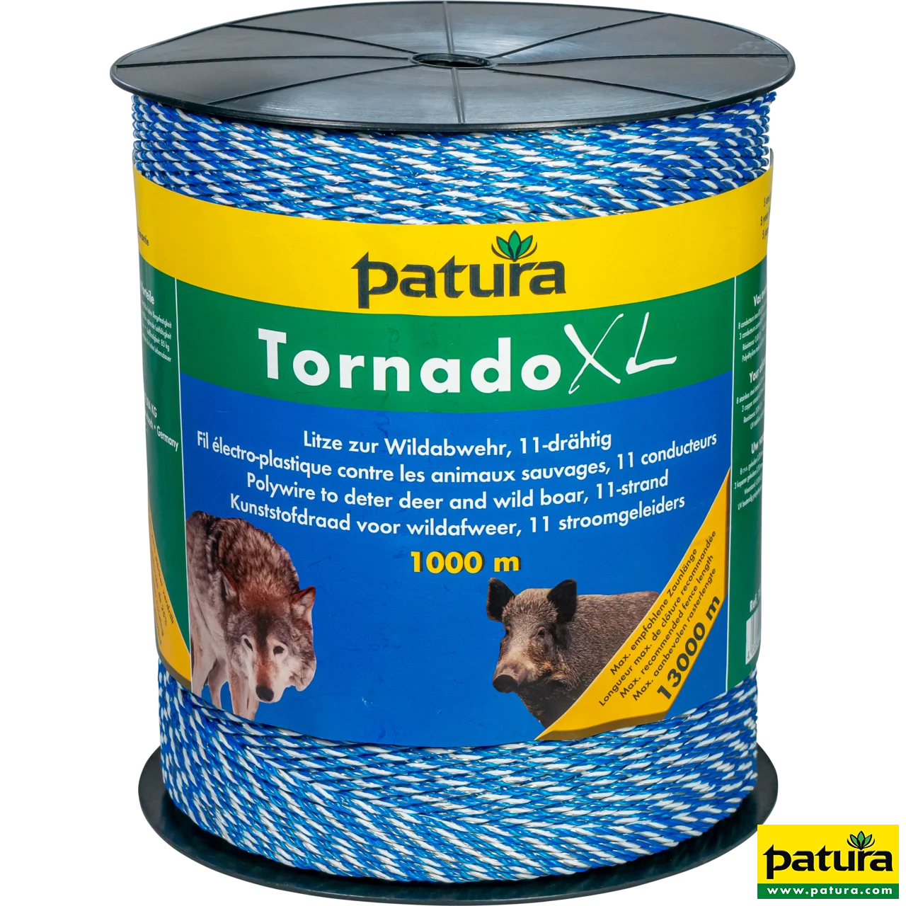 Tornado XL Litze, 1000 m Rolle 8 Niro 0,20 mm, 3 Cu 0,30 mm, blau-weiß