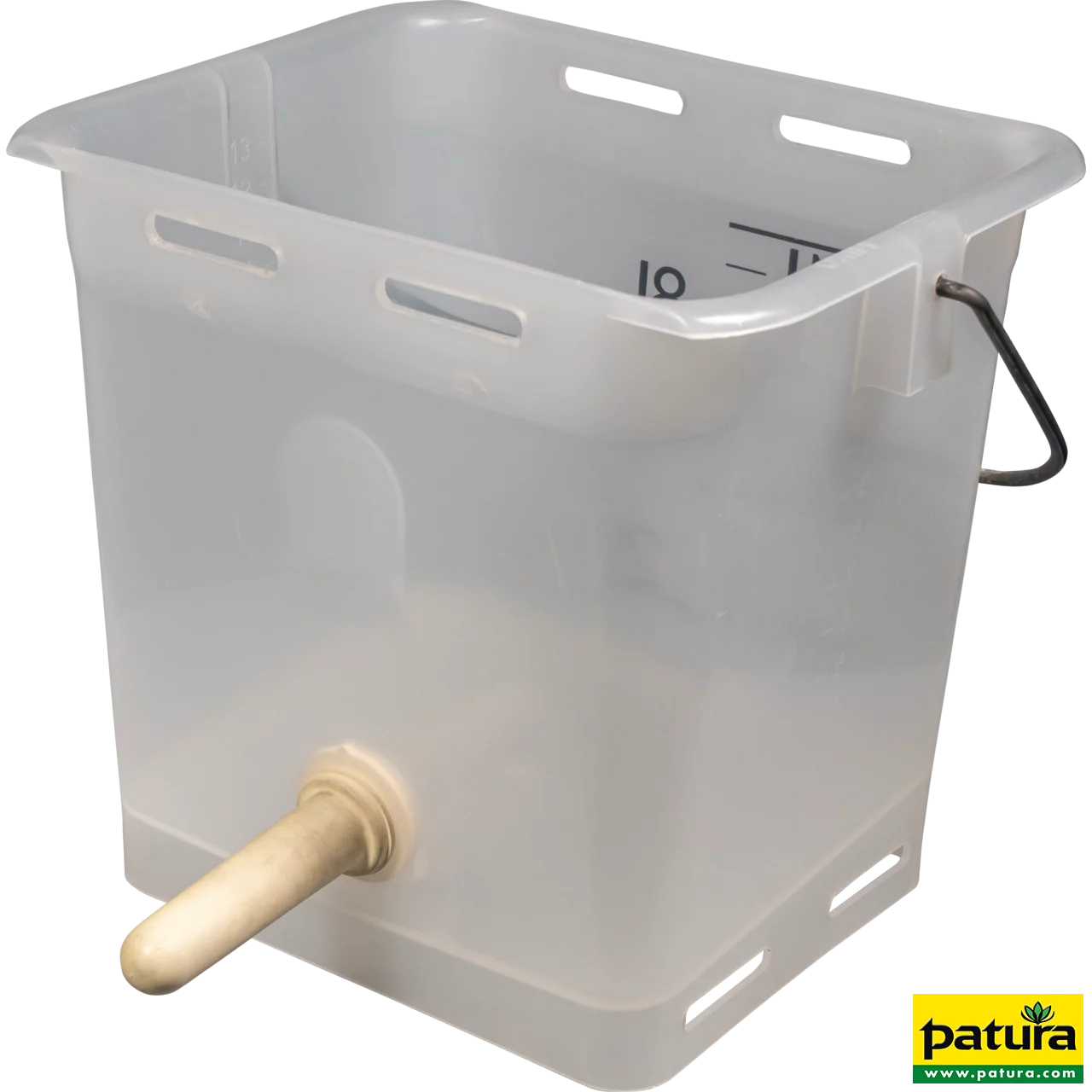 Nuckel-Tränkeeimer 13 l transparent kpl. mit Sauger, hart und 1-Click-Ventil