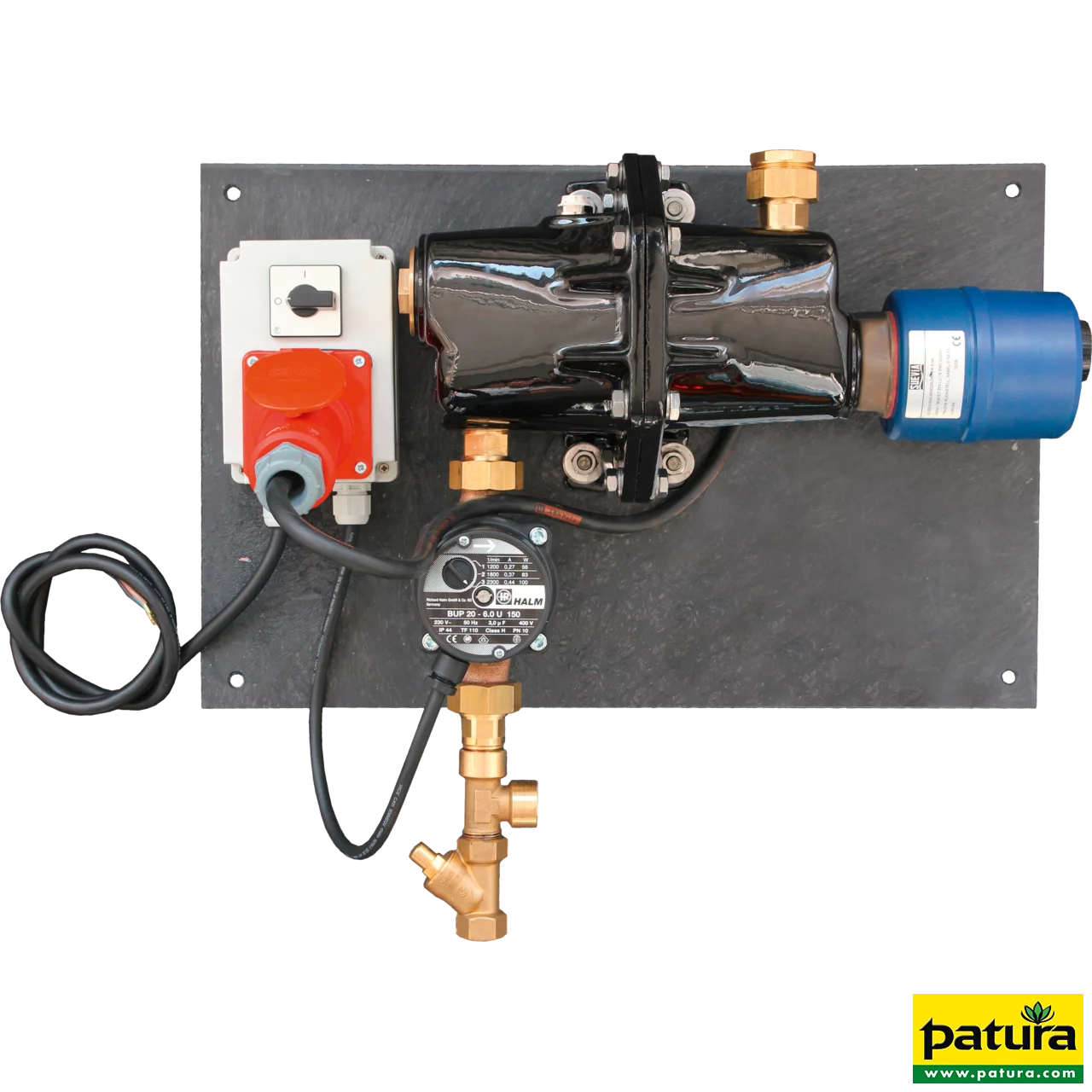 Umlaufheizsystem Mod. 300, 400 V 3000 W, Pumpe 100 W mit Thermostat und Umlaufpumpe