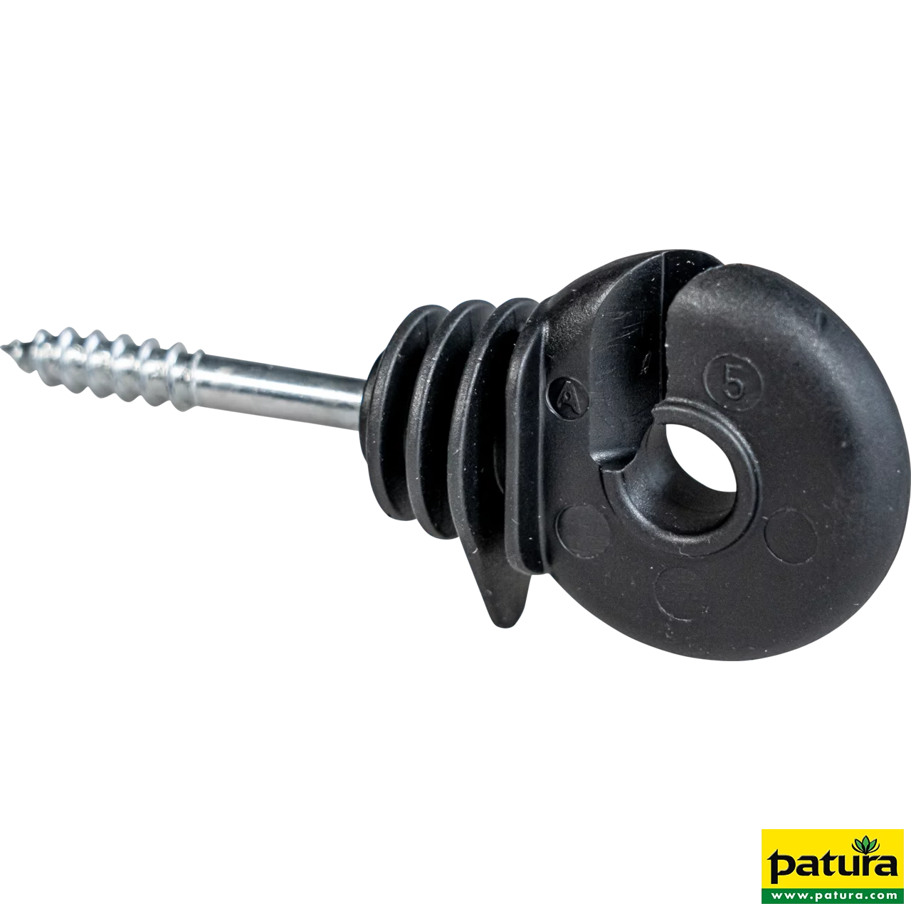 Ringisolator mit durchgehender Stütze, Holzgewinde (150 Stk./Eimer inkl. Einschraubhilfe)
