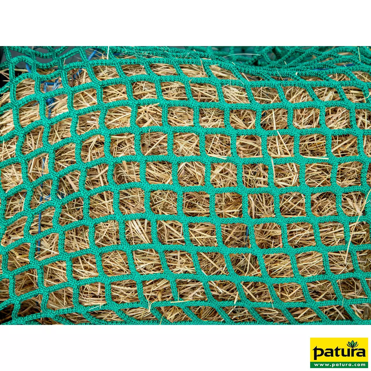 Futtersparnetz 4,50 x 4,50 m Maschenweite 4,5 cm mit Gummispannseil und Schraubgliedern