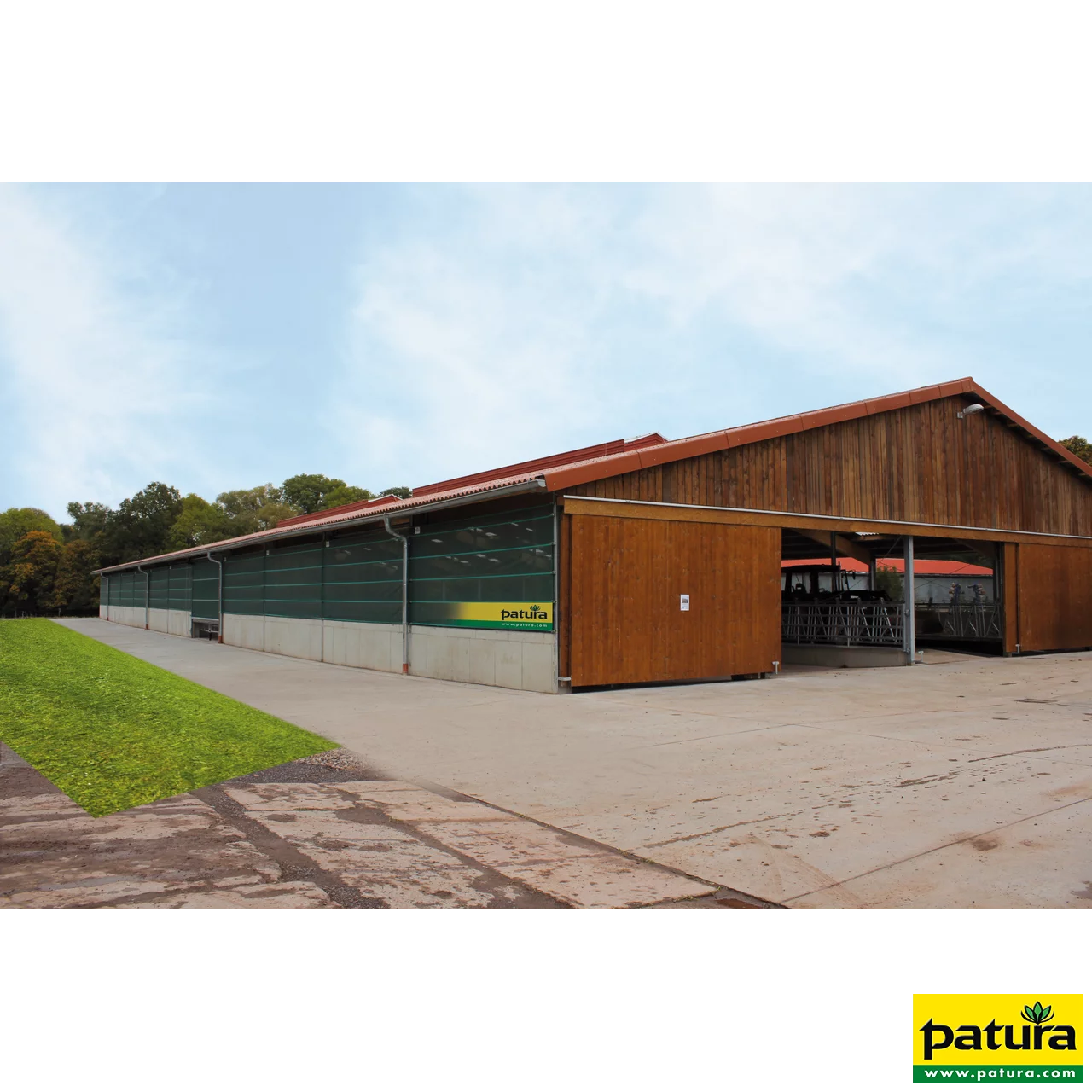 Windschutz-Spannpanele, Höhe 3,30 m, Breite 6,10 m, Ausführung Plane braun SONDERPOSTEN