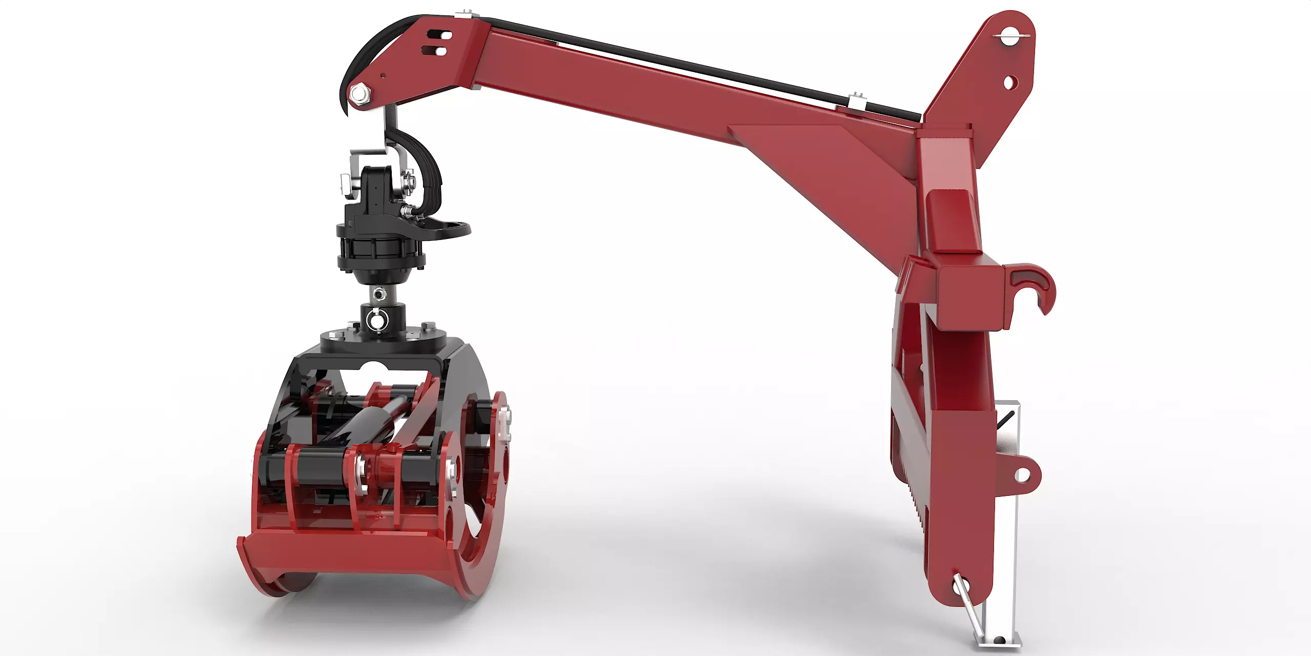 Kombianbaurahmen Euro- und Dreipunkt mit Forstgreifer OG19, Pendelgelenk und Rotator - [ 3t Bolzenrotator  ] 