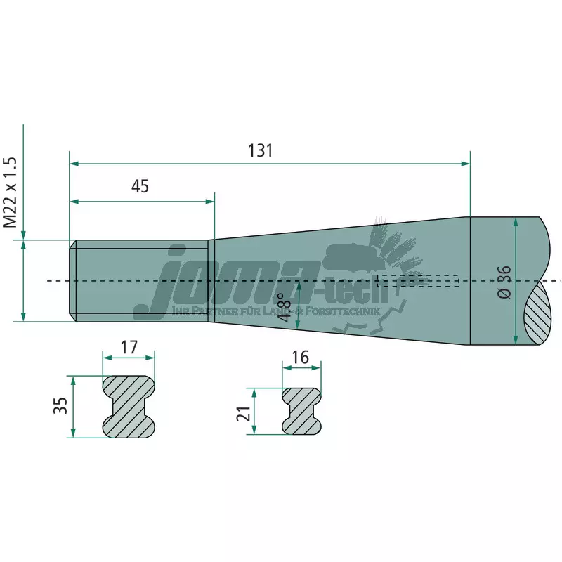Frontladerzinken 810mm M22x1,5mm, Ballenzinken, Zinken