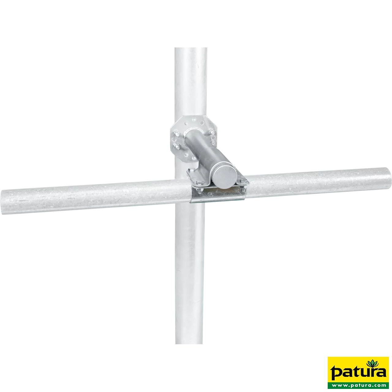 Abstandhalter für Nackenrohr, für Pfosten 90 x 90, inkl. 2 Bügelschrauben und stabiler Kreuzklemme 60 x 60 mm