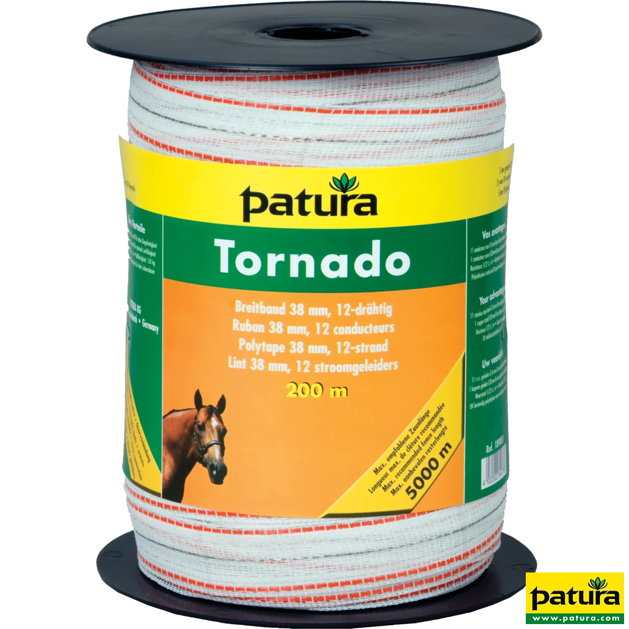 Tornado Breitband 12,5 mm, 200 m Rolle 4 Niro 0,20mm, 1 Cu 0,30mm, weiss-orange
