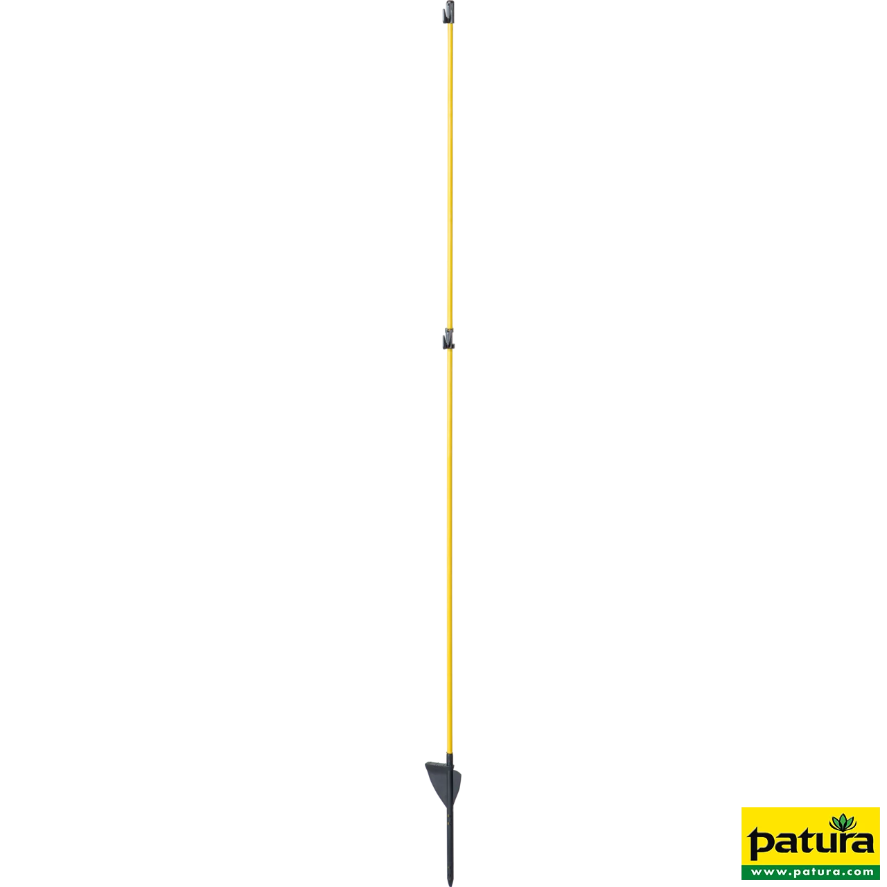 Oval-Glasfiberpfahl, Glasfiberspitze 1,60 m Triffstufe, 2 Isolatoren (10 Stück / Pack)