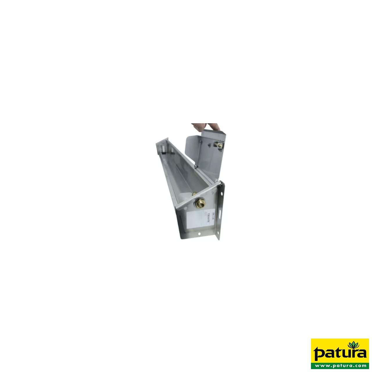 Tränketrog Mod. 6175 aus Edelstahl für Schafe und Ziegen, Länge 2,10 m Inhalt 29,5 l, Zulauf 40 l / min
