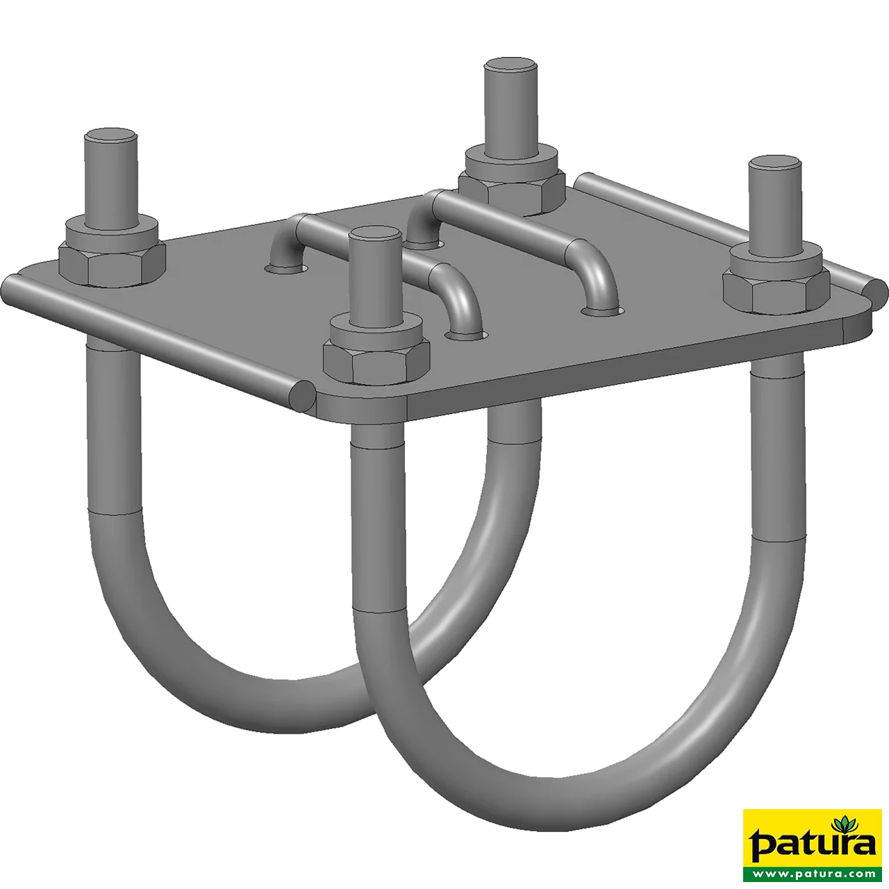 Halter für Nasengurt an Pfosten d=76 mm inkl. Bügelschraube
