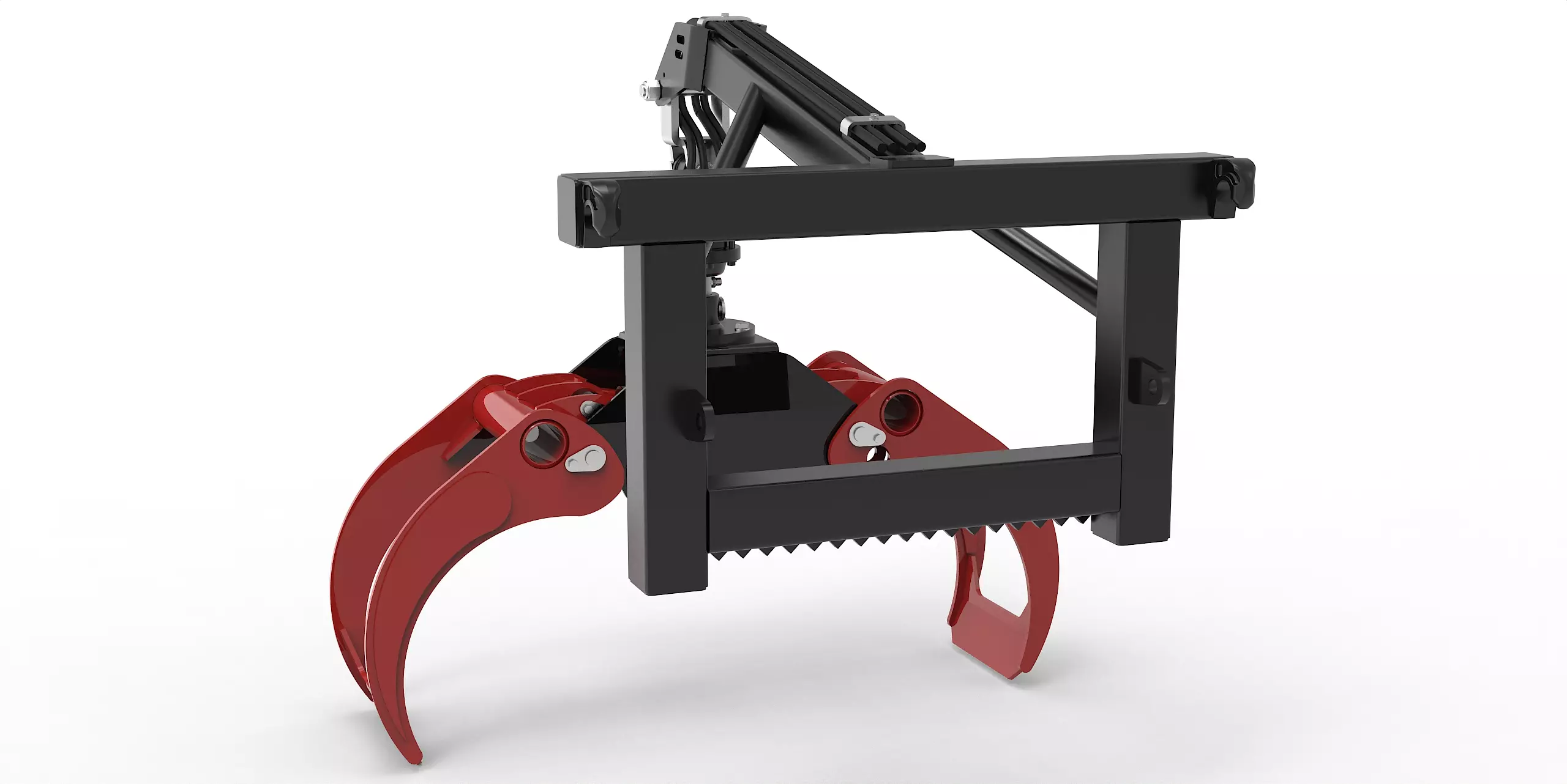 Euro-Anbaurahmen mit Forstgreifer OG24, Pendelgelenk und Rotator - [ FHR 4.500L 4,5t Bolzenrotator  ] 