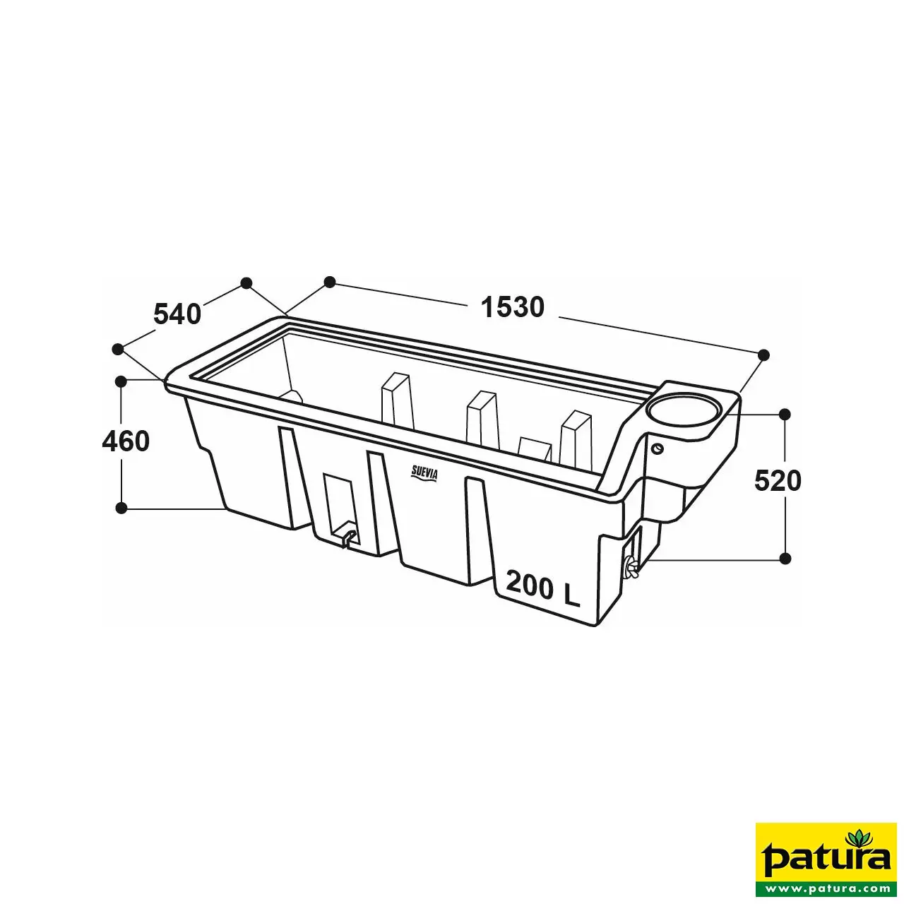 Weidetrog Mod. WT200 ohne Schwimmerventil