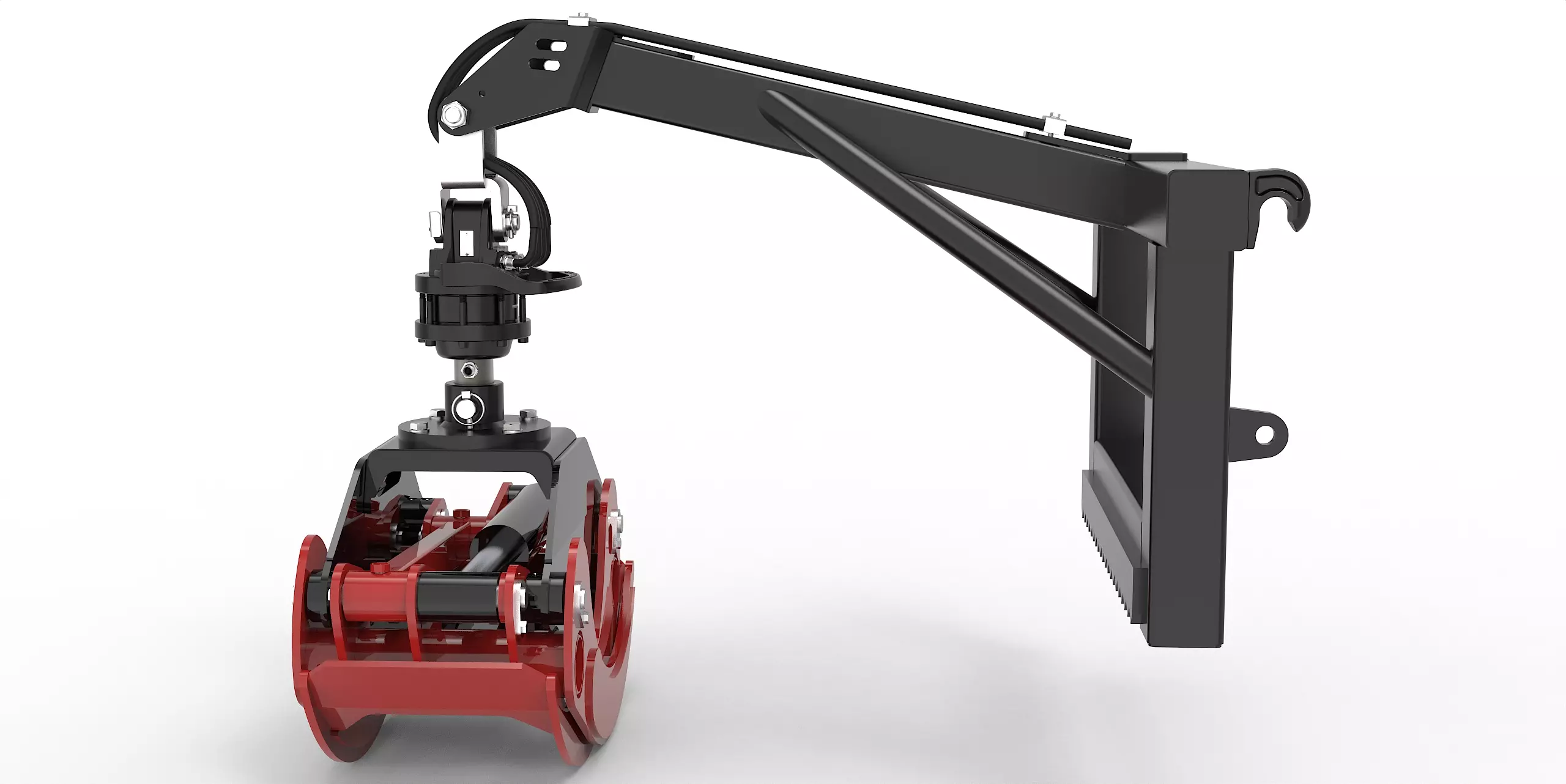 Euro-Anbaurahmen mit Forstgreifer OG24, Pendelgelenk und Rotator - [ FHR 4.500L 4,5t Bolzenrotator  ] 