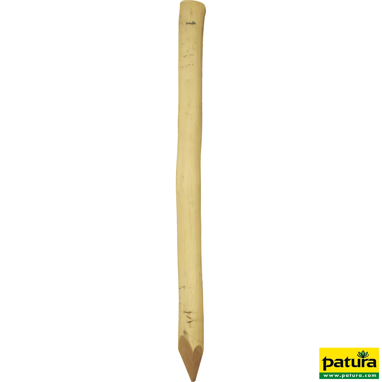 Robinienpfahl, rund, geschliffen, 3500 mm, d=16-18 cm, gefast, gehobelt, 4-fach gespitzt