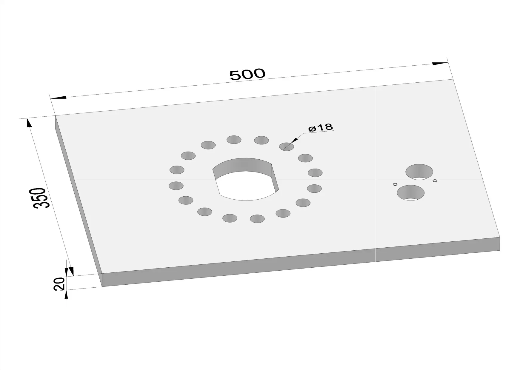 Grundplatte HPC400 für OQ45 t=20