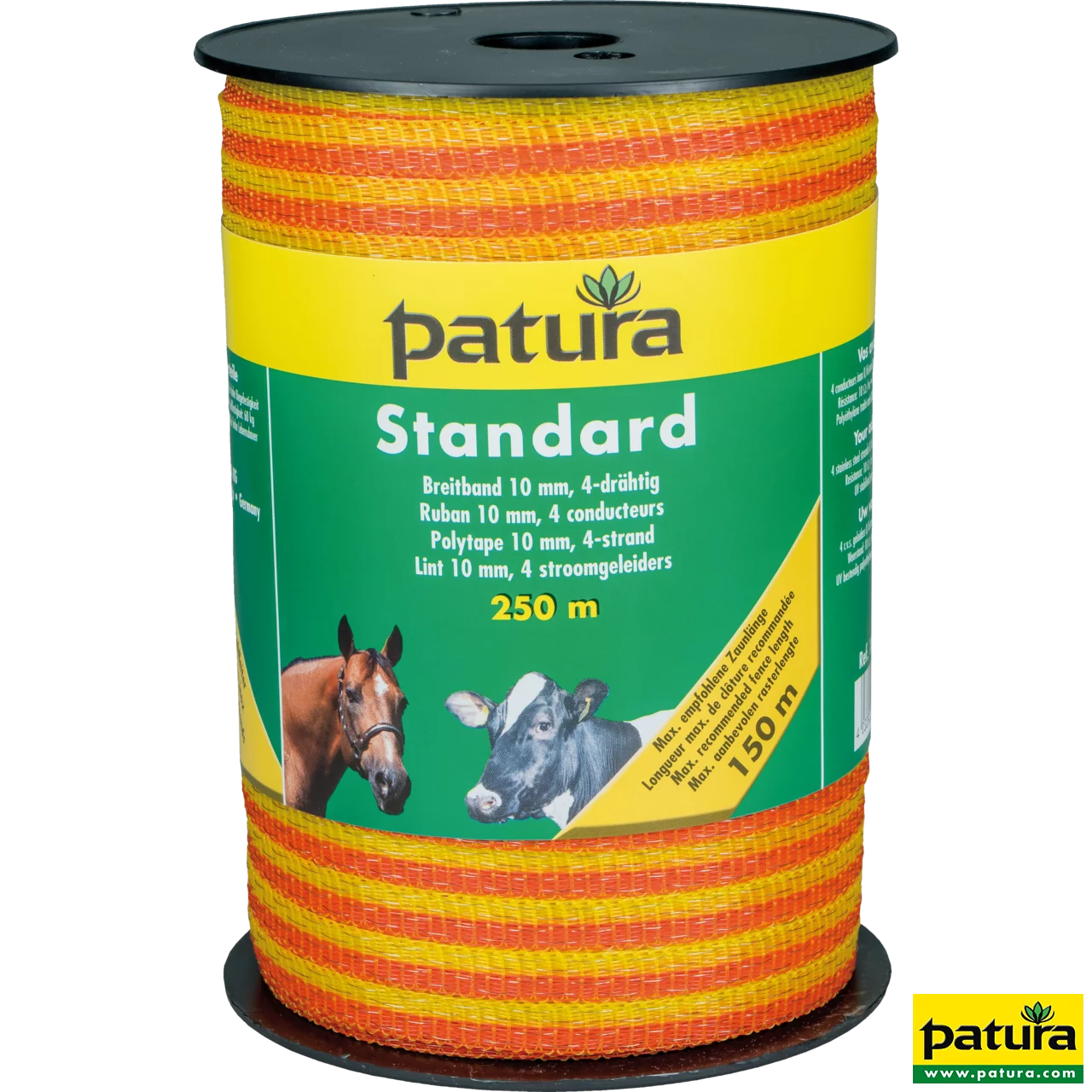 Standard Breitband 10mm, 250 m Rolle 4 Niro 0,16mm, gelb-orange
