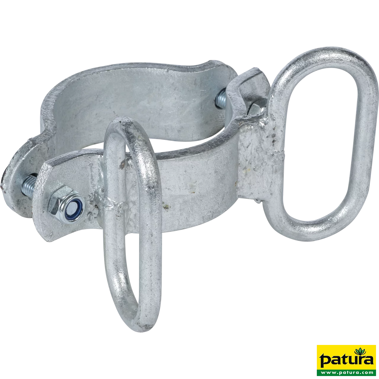 Schelle d=102 mm, 2 Riegelhalter, winklig, vz