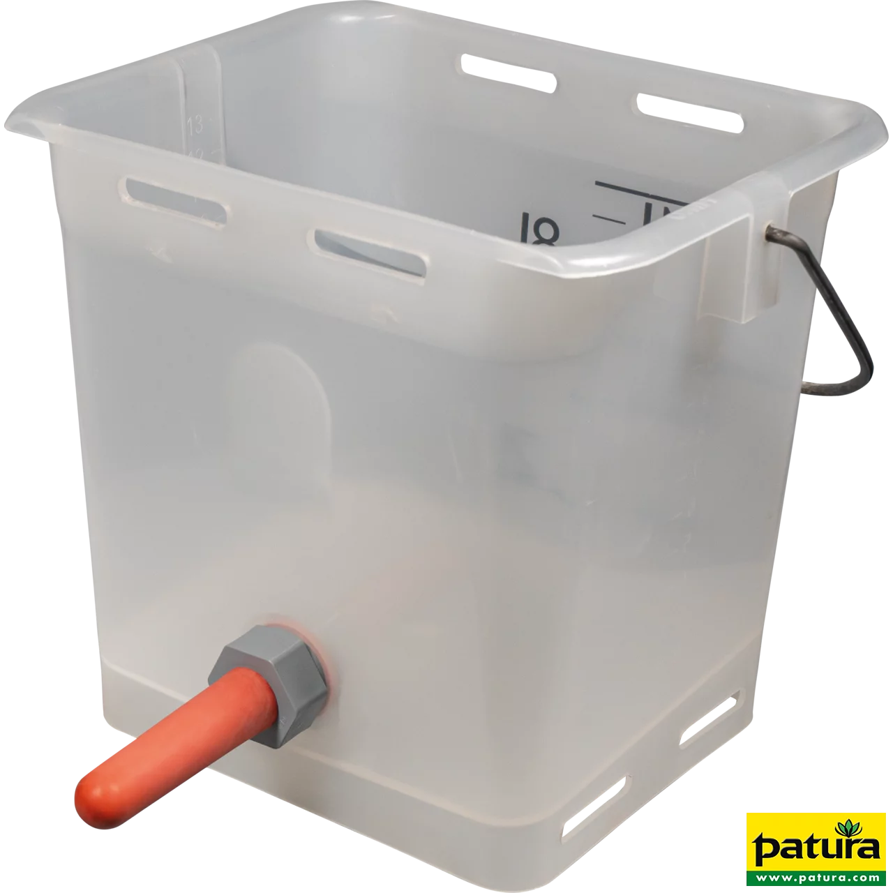 Nuckel-Tränkeeimer 13 l transparent kpl. mit Sauger, mittel und Kugelventil