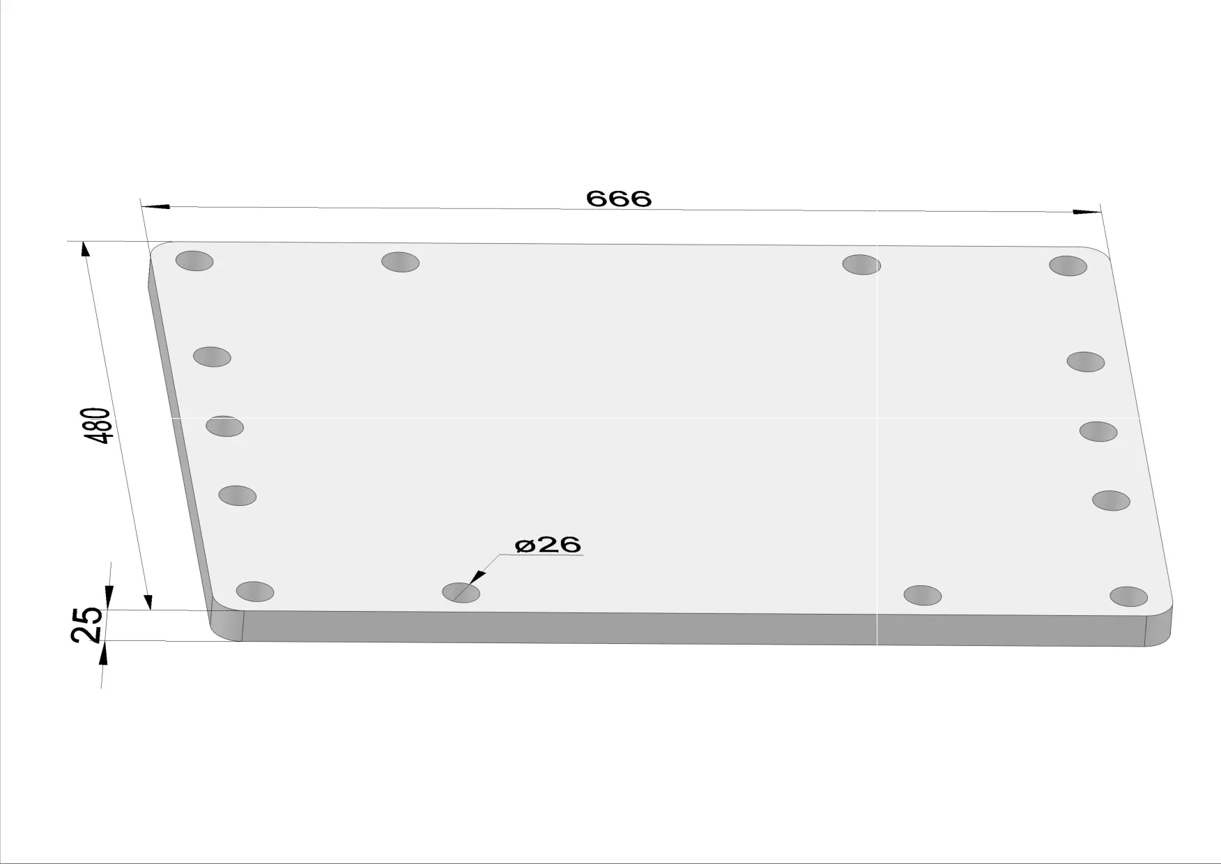 Häner Aufnahmeplatte Drehantrieb 2 Motoren t=25