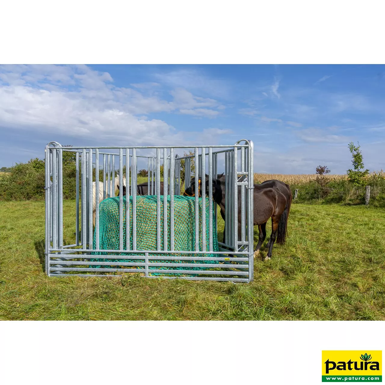 Sicherheits-Pferde-Panel mit Fressgitter 3,00 m Höhe 2,10 m