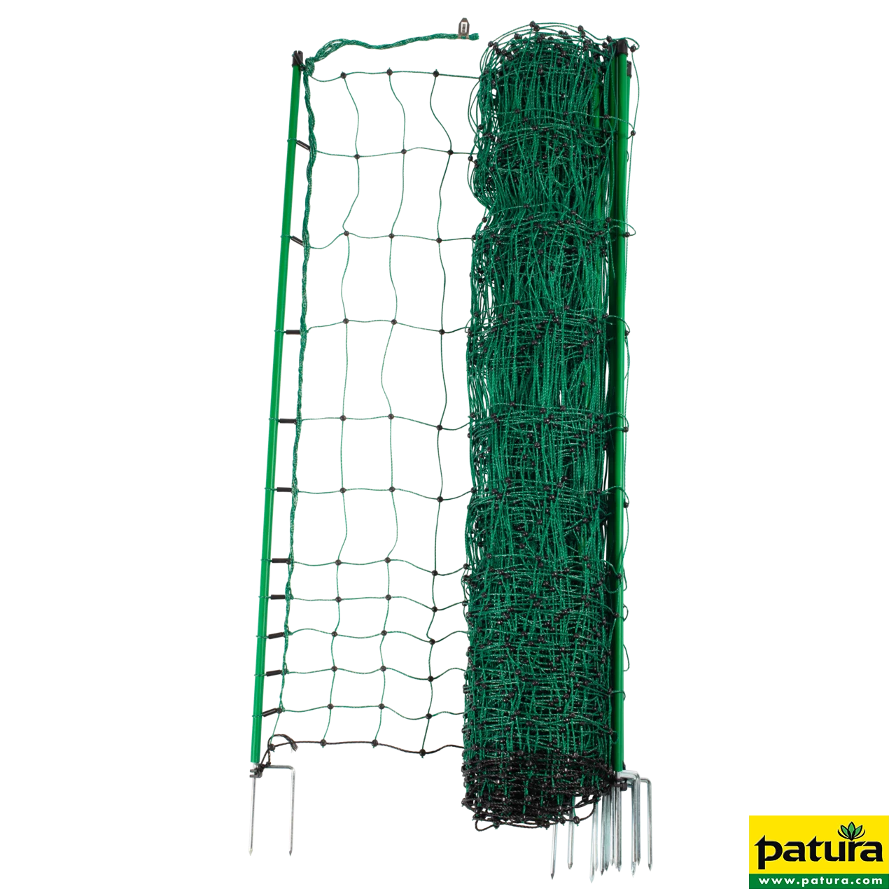Geflügelnetz, grün, 112 cm hoch, mit Doppelspitze, 25 m