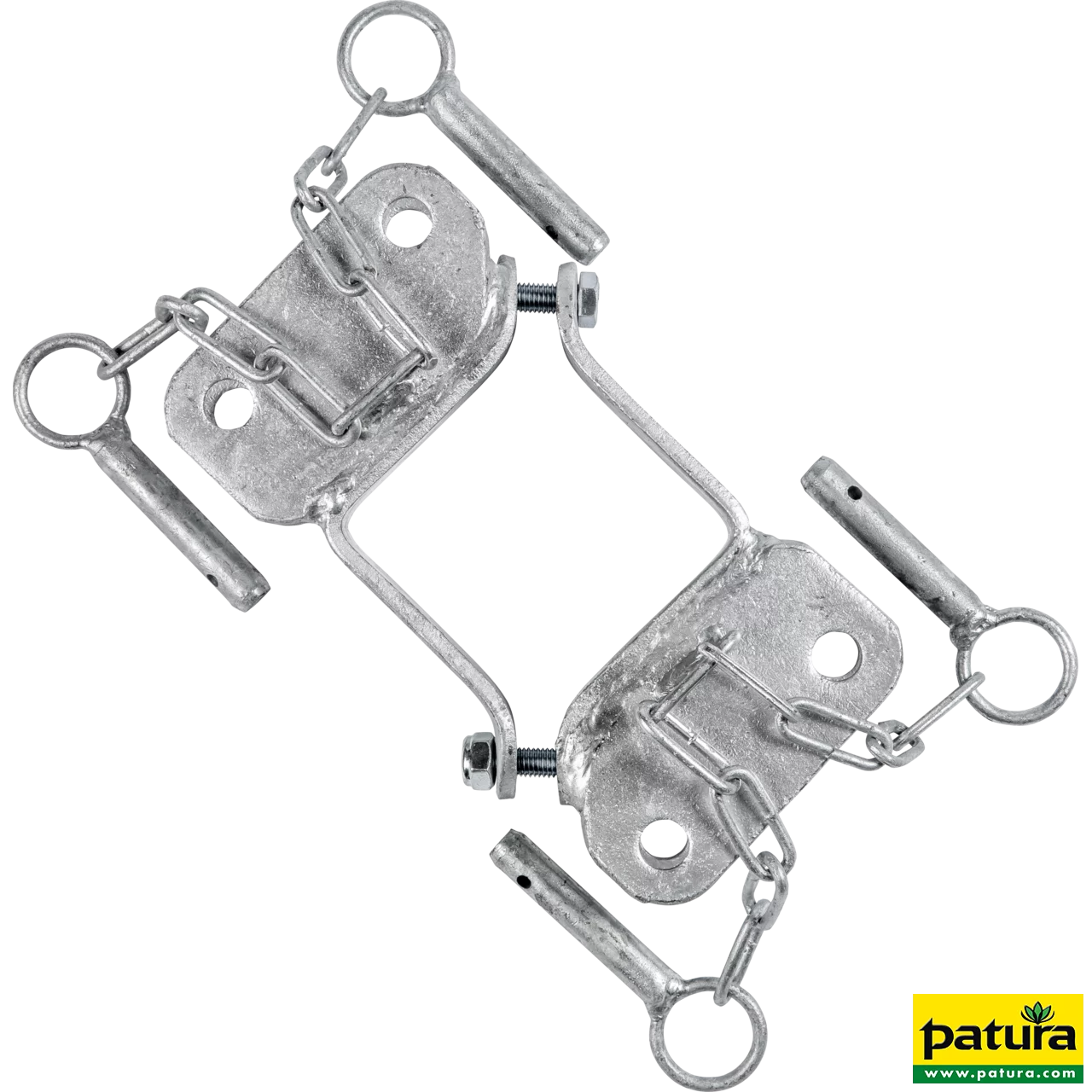 Schelle Quadrat 90 mm, 4 Halter, parallel, vz