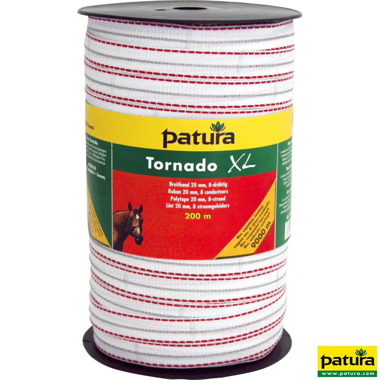 Tornado XL Breitband 20 mm, 200 m Rolle 6 Niro 0,20 mm, 2 Cu 0,30 mm, weiss-rot