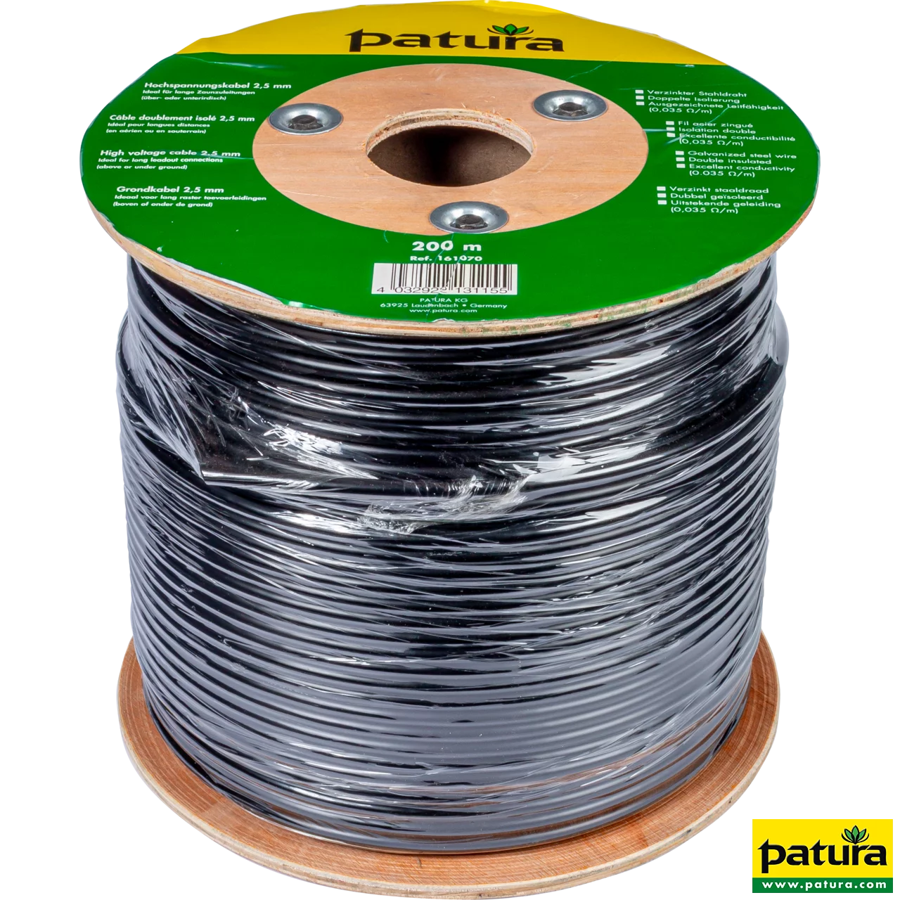 Hochspannungs-Elektrozaunkabel 2,5 mm, 200 m Rolle