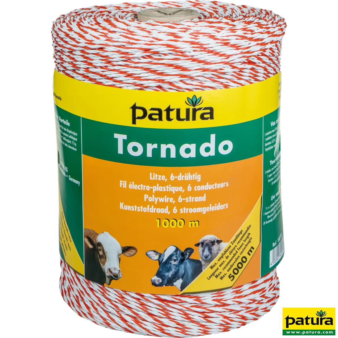 Tornado Litze, 1000 m Rolle weiss-orange 5 Niro 0,20 mm, 1 Cu 0,30 mm