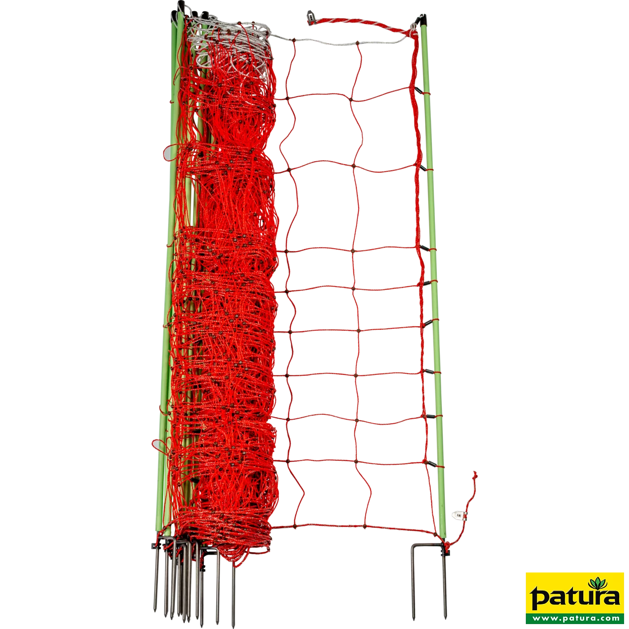 Tornado XL-Elektrozaunnetz mit Erdleiter 120 cm hoch, mit Doppelspitze, 30,6 m