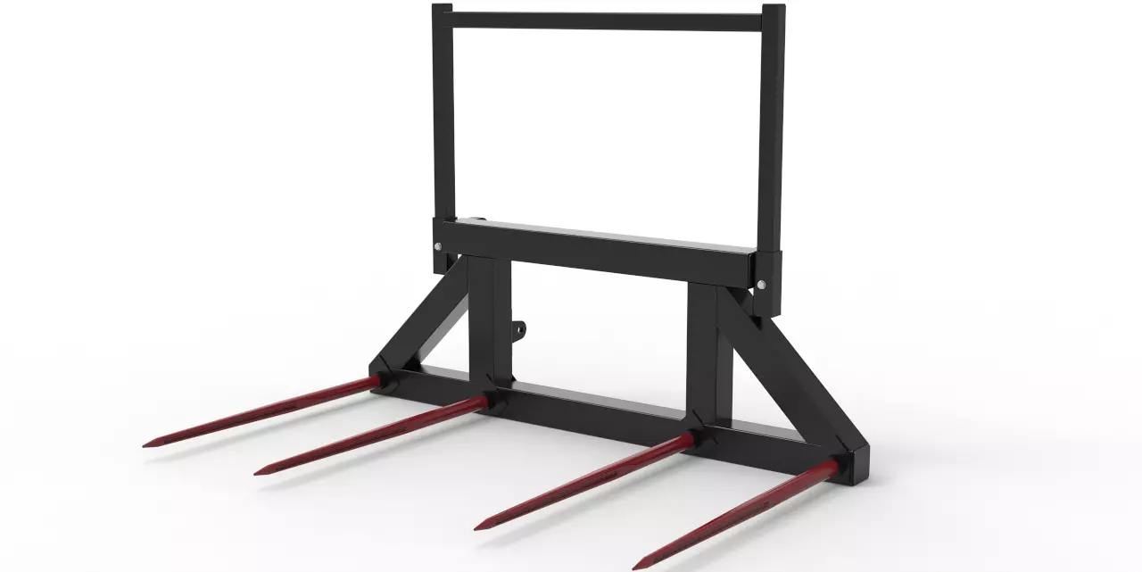 Ballengabel - Ballentransportgabel, Euro-Aufnahme mit 4 Zinken, Ballenspieß