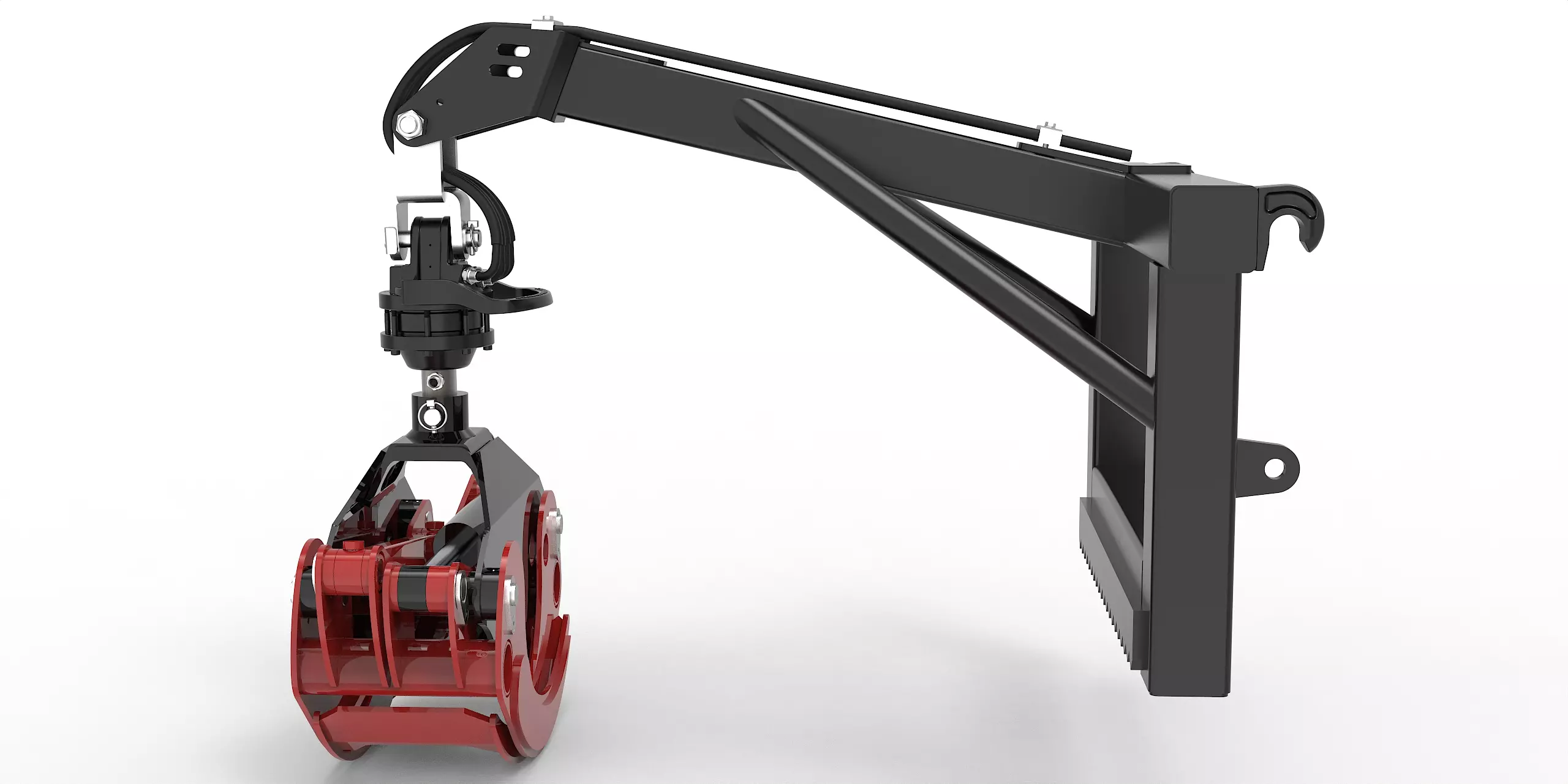 Euro-Anbaurahmen mit Forstgreifer OG16, Pendelgelenk und Rotator