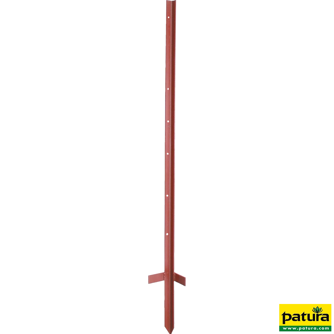 Winkelstahlpfahl, 3 mm, lackiert, 1,20 m mit Trittstufe (10 Stück/Pack), Lochbild 20-25-40-50-65-92 cm