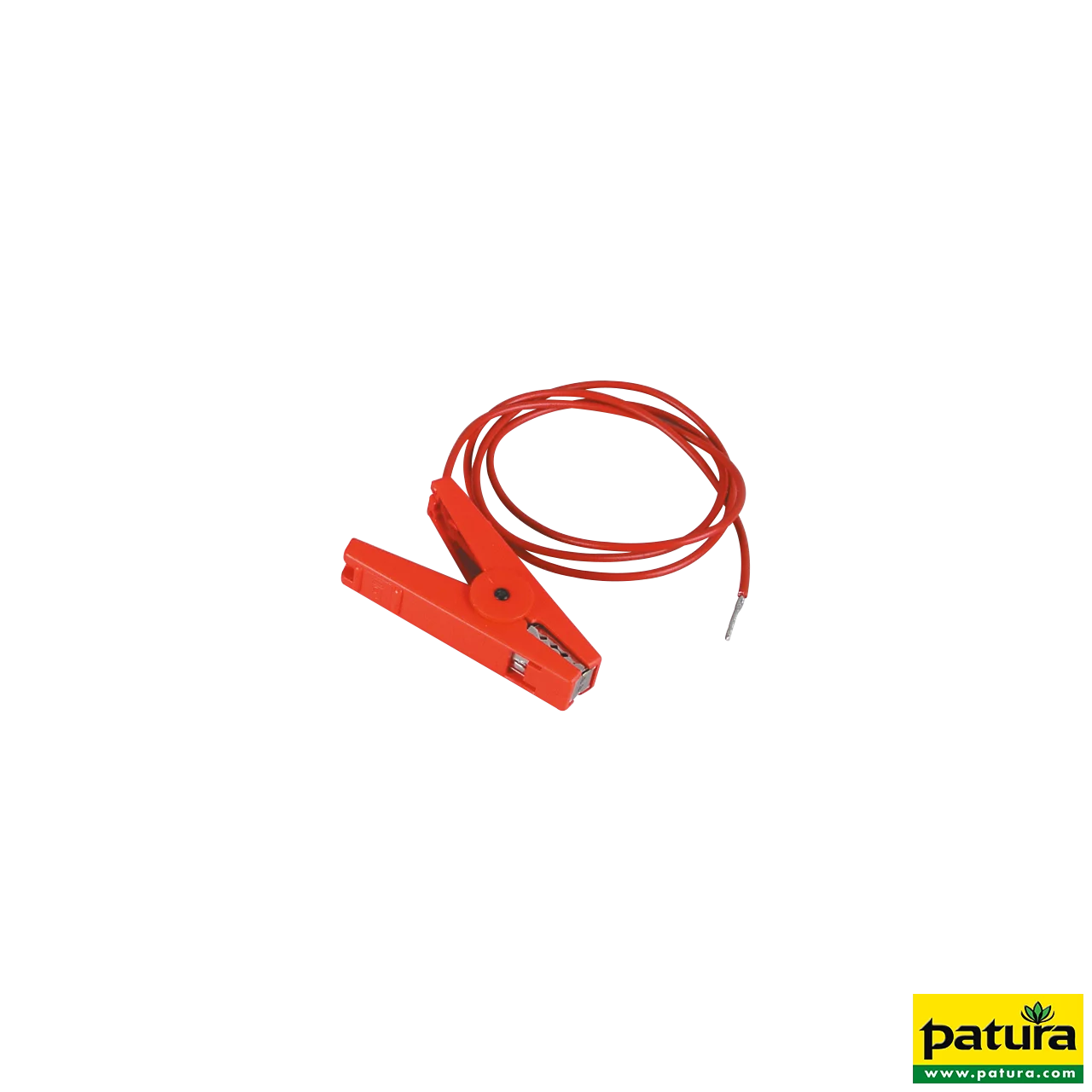 Zaunanschluß kabel, rot, Edelstahlklemme und 3 mm Stift (1 Stück / Pack)