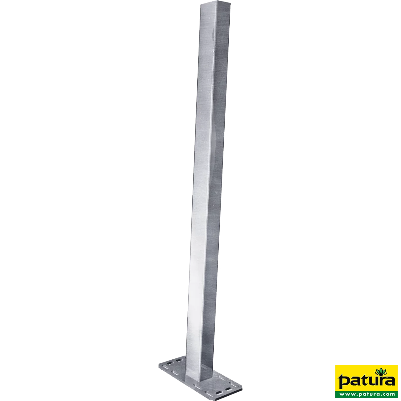 Pfosten Quadrat 90 mm, L= 1,65 m mit Bodenplatte für Spaltenboden