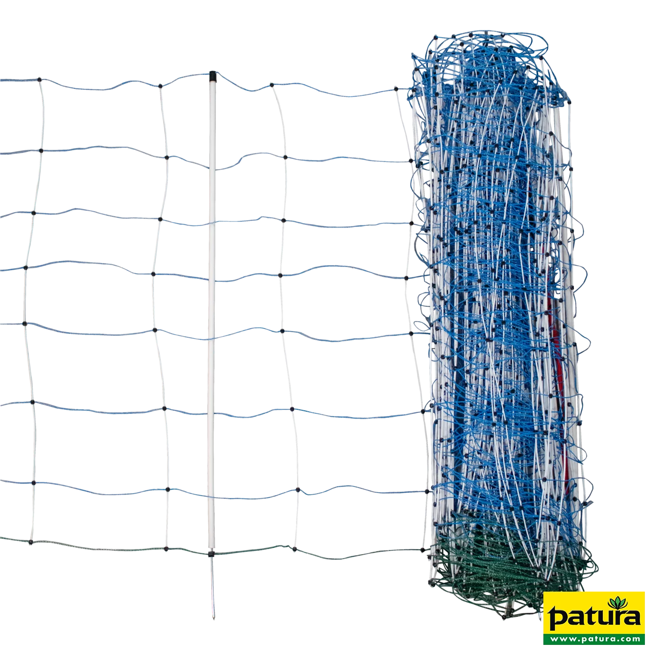 Tornado Elektrozaunnetz Kombi, blau, h= 108 cm, 50 m, Einzelspitze, Plus-Minus, mit Erdleiter