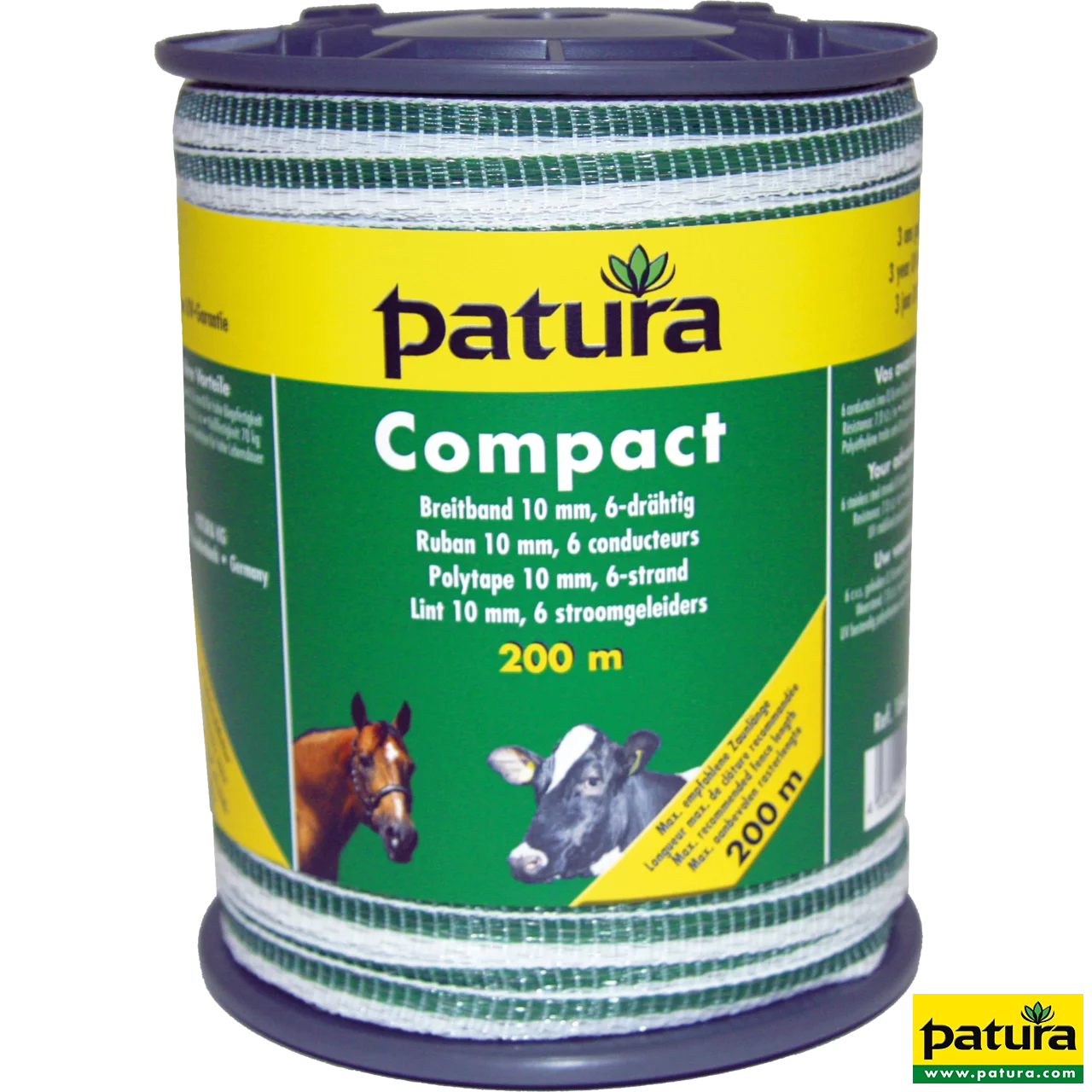 Compact Breitband 10 mm, 200 m Rolle 6 Niro 0,16 mm, weiss-grün