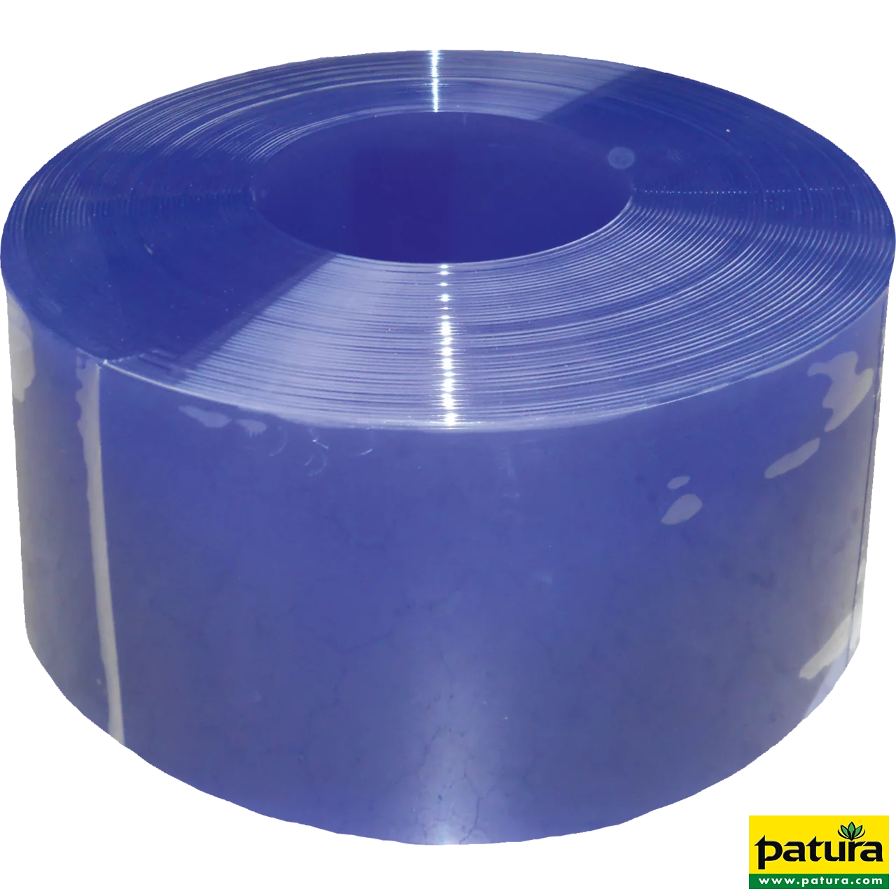 PVC-Streifen 300 x 3 mm blau transparent, 50 m Rolle
