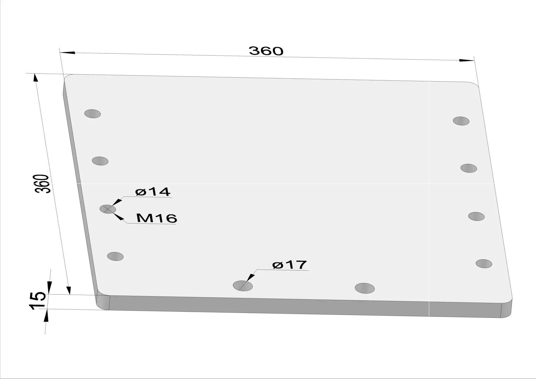 Häner Grundplatte Drehantrieb 77-78-77 groß - mit Gewinde