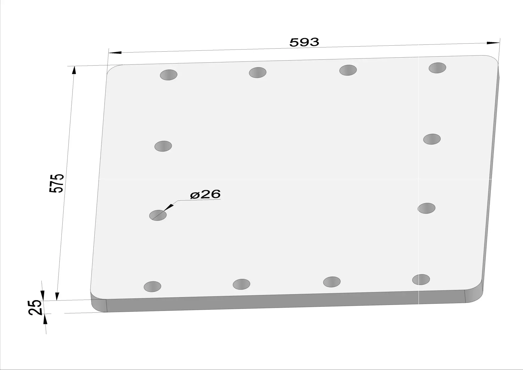 Häner Grundplatte 575x593 t=25 12xd26 - Groß