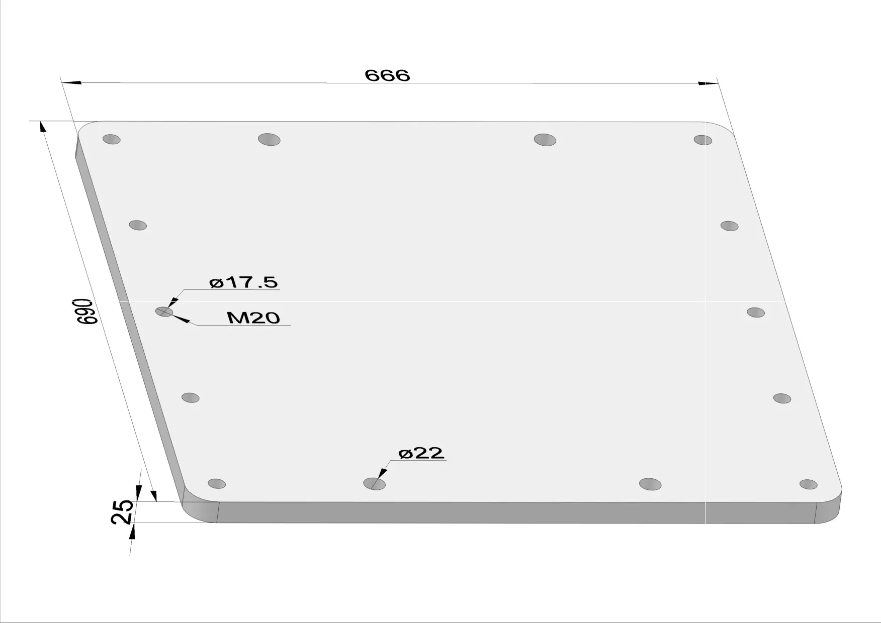 Häner Grundplatte HSOGx16_23 - 22_28 - Gewinde