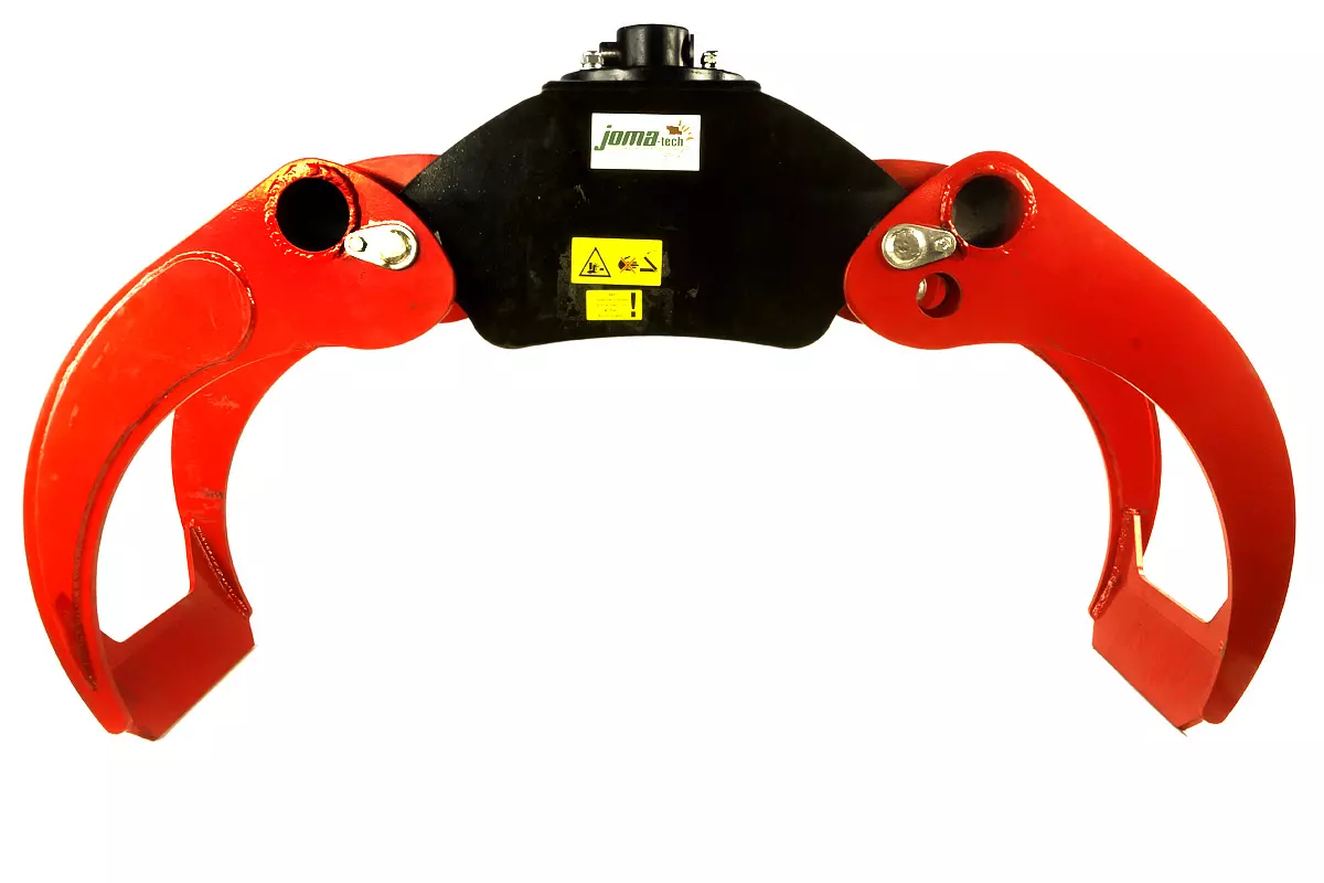 Kombianbaurahmen Euro- und Dreipunkt mit Forstgreifer OG19, Pendelgelenk und Rotator - [ FHR 3.000SF 3t geflanscht  ] 