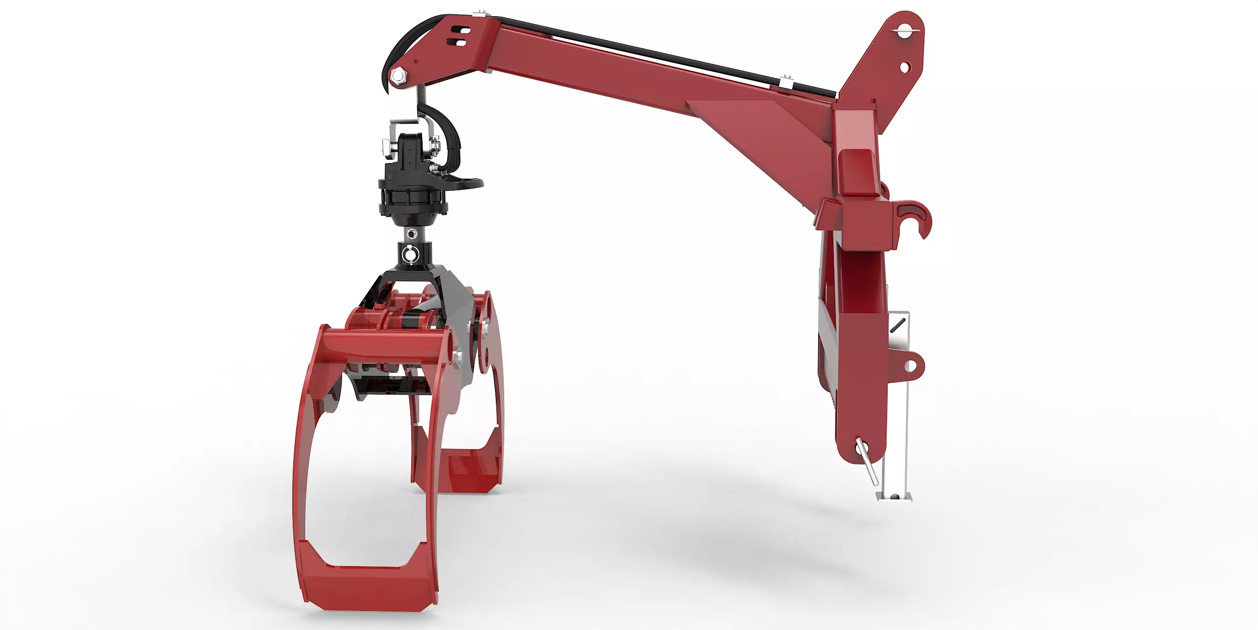 Kombianbaurahmen Euro- und Dreipunkt mit Forstgreifer OG16, Pendelgelenk und Rotator