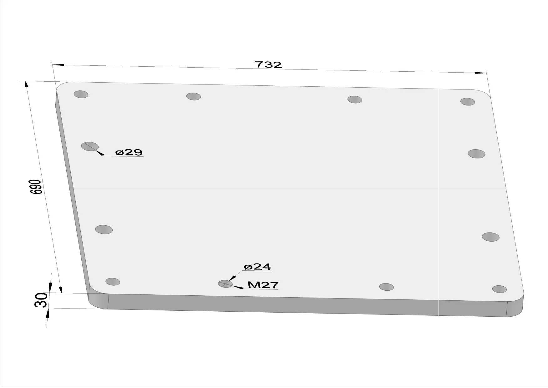 Häner Grundplatte HPX2600 - HRP24_35 - Gewinde