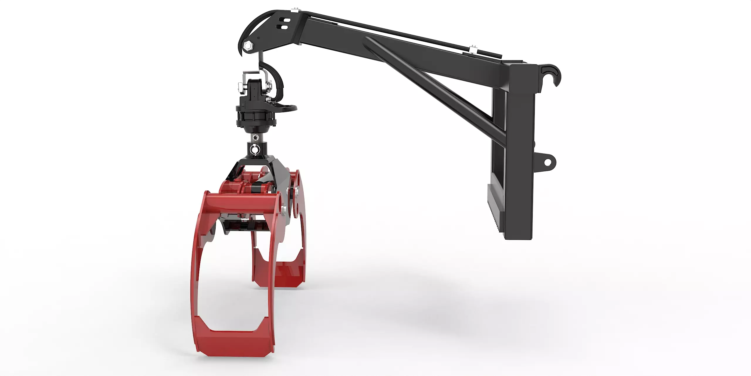 Euro-Anbaurahmen mit Forstgreifer OG16, Pendelgelenk und Rotator